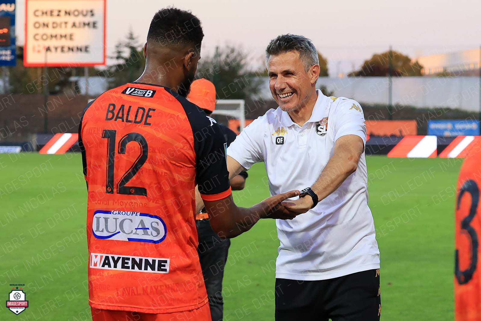Yasser BALDE (Stade Lavallois) / Olivier FRAPOLLI (Entraineur Stade Lavallois)